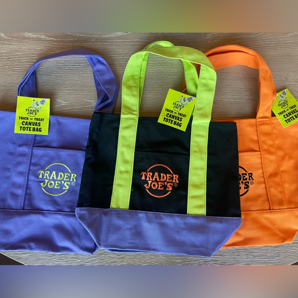 Halloween Trader Joe's Reusable Mini Tote Bags Set